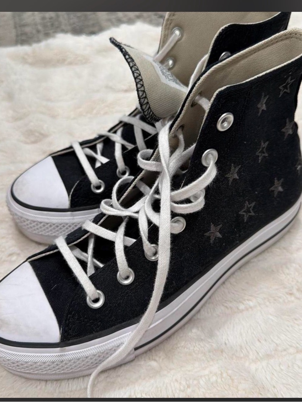 Converse Kids Black High-Top Sneakers with Star Accents